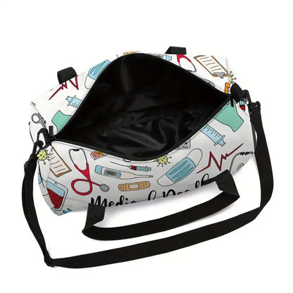 Classic Popular medical care Haircut tools 3D Printed Travel Bags Barrel Shape Crossbody Bag Outdoor Sports Bags Gym Yoga Bag