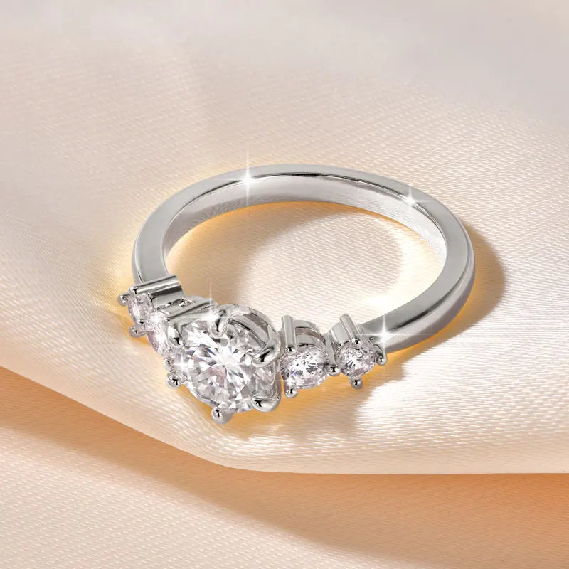 IOGOU 14K Gold Filled 1.0CT 6.5MM D Moissanite Diamond Rings Wedding Engagement Finger Band for Women Exquisite Promise Jewelry