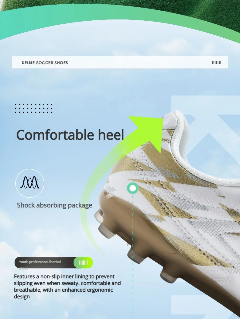 Kelme Men's Mg Football Shoes Youth Short Nail Football Shoes Professional Competition Training Shoes Girls' Football Boots