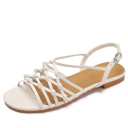 ZAROY Luxury Gold Gladiator Flat Sandals Woman Summer Narrow Band Open Toe Roman Shoes Casual Strap Sandalia Zapatos босон