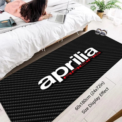 VIKAMA Motorcycle Racing Rug - Non-Slip Floor Mat for Entrance, Anti-Skid Bedside Carpet with Bike Print Home Decor