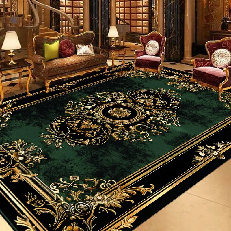 European Large Size Carpet Living Room Decoration Luxury Floor Mats Non-slip Bedroom Rugs Washable Lounge Computer Chair Mat