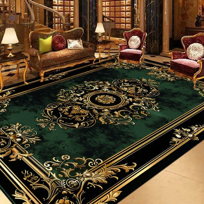 European Large Size Carpet Living Room Decoration Luxury Floor Mats Non-slip Bedroom Rugs Washable Lounge Computer Chair Mat
