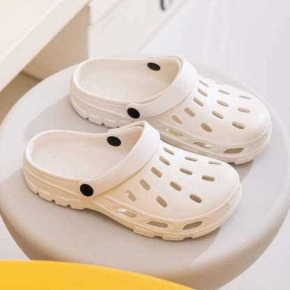 Kidmi New Women Clogs Slippers Outdoor Waterproof Beach Sandals Unisex Nonslip Hole Shoes EVA Flat Sandals Home Shower Slippers
