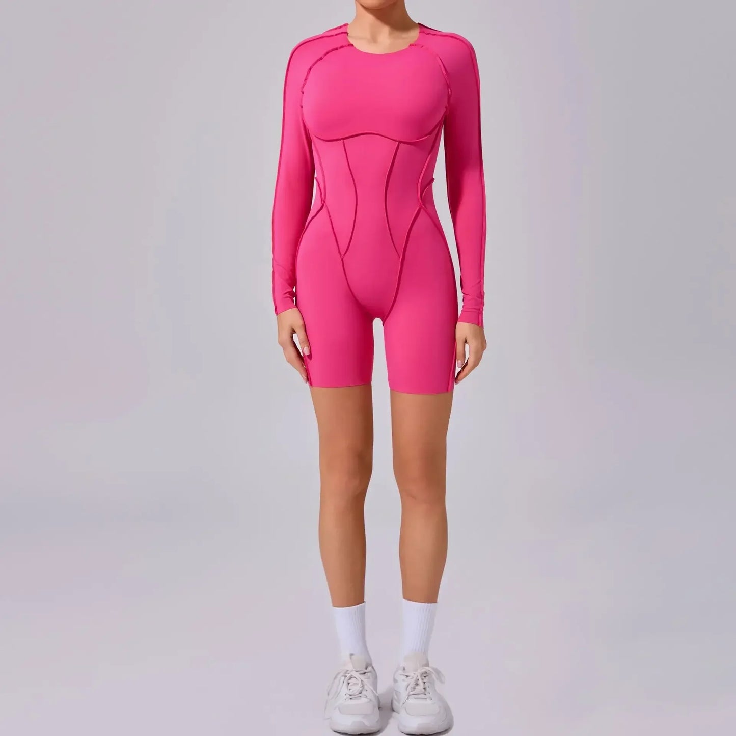 Yoga Sports Fitness Jumpsuits Sets Pants Women's Hip-lifting One-piece Open Back Long-sleeved Outdoors Workout Gym Yoga Bodysuit