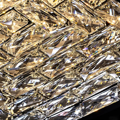 Modern Nordic Luxury Crystal LED Ceiling Light Gold Chrome Flush Mount Lamp for Living Dining Room Bedroom Home Decor Lighting