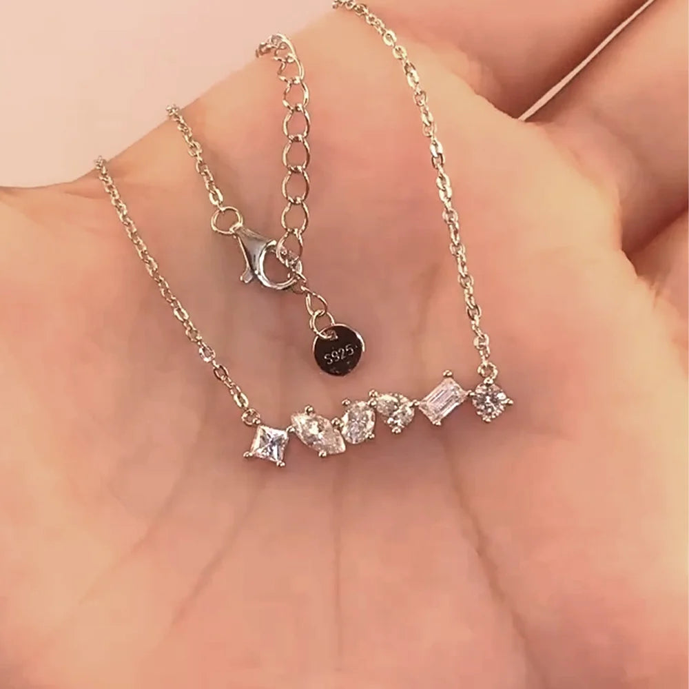 COSYA 1.6cttw Moissanite Necklace For Women S925 Silver Plated 18K Gold Pear/Oval Muti Cut D Color Lab Diamond Fine Jewelry Gift