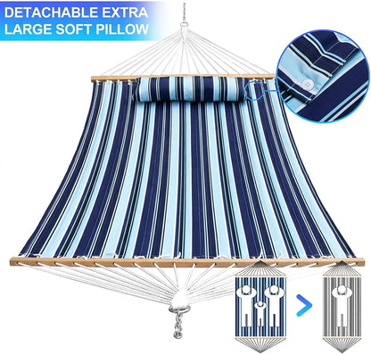 Portable Outdoor Hammock with Stand, Heavy Duty with Carrying Bag, Soft Pillow, Balance Ropes