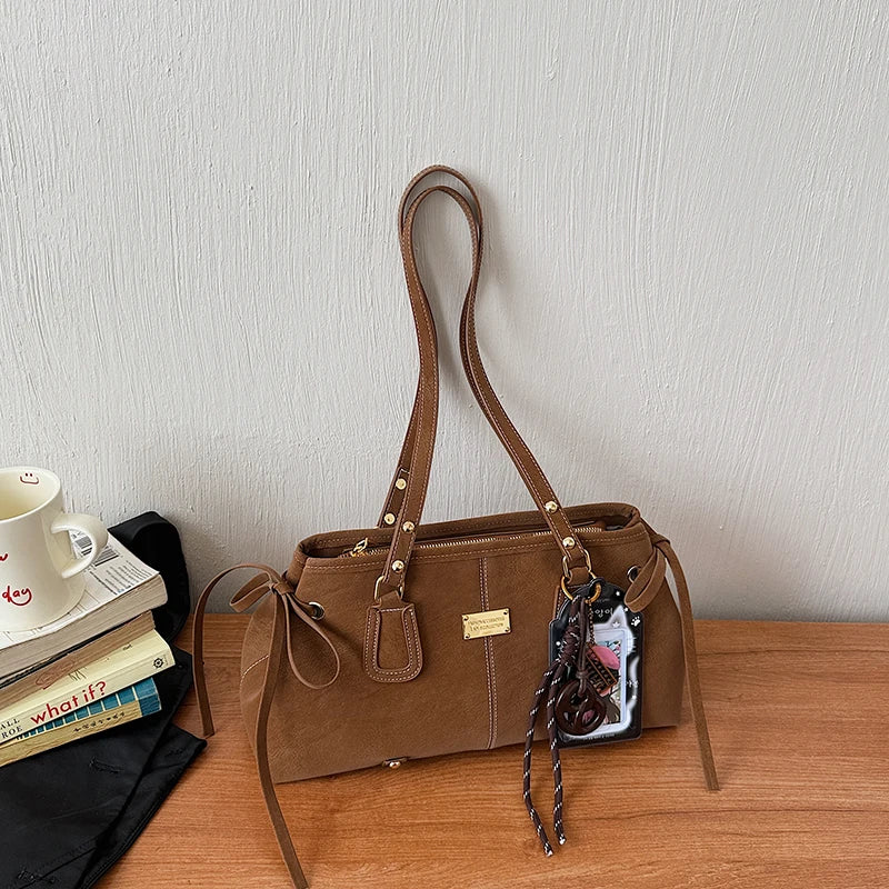 Vsper Y2K Shoulder Bags For Women Dual Straps Large Capacity Doctor Bag With Ornament 2026 Latest Trend Luxury Designer Handbags