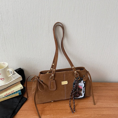 Vsper Y2K Shoulder Bags For Women Dual Straps Large Capacity Doctor Bag With Ornament 2026 Latest Trend Luxury Designer Handbags