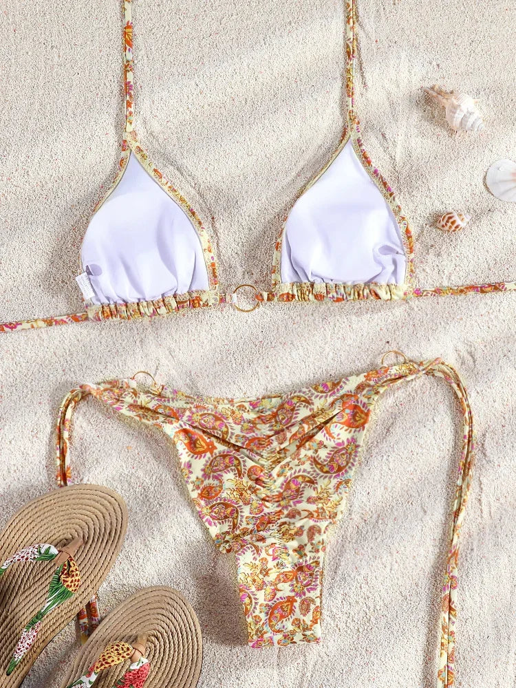 Two Piece Suit Bikinis 2026 Women Swimsuit Push Up Bathing Suit Sexy Bikinis Sets Swimwear Print Beachwear Solid Biquinis