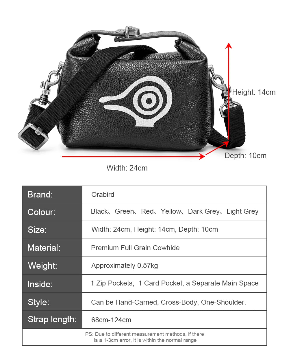 Orabird Small Luxury Crossbody Bags for Women Soft Cow Leather Fashion Ladies Bag with Short Handle Casual Handbags