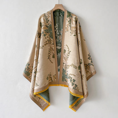Warm Shawl Women Scarf Luxury Cashmere Winter Blanket Wraps Casual Floral Print Pashmina Bufanda Travel Poncho Stoles Echarpe