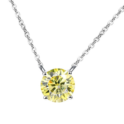JoyceJelly 1/2/3/5 Carat Moissanite Necklace for Women 925 Sterling Silver Wedding Bridal Fine Jewelry for Women