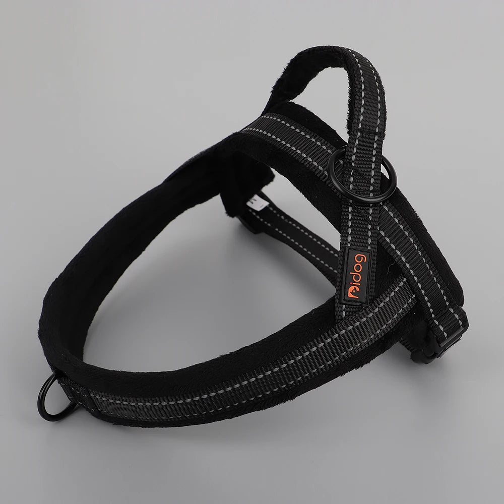 Winter Warm Soft Padded Dog Harness No Pull Dog Harness Vest Reflective Adjustable Pet Training Vest For Small Medium Large Dogs