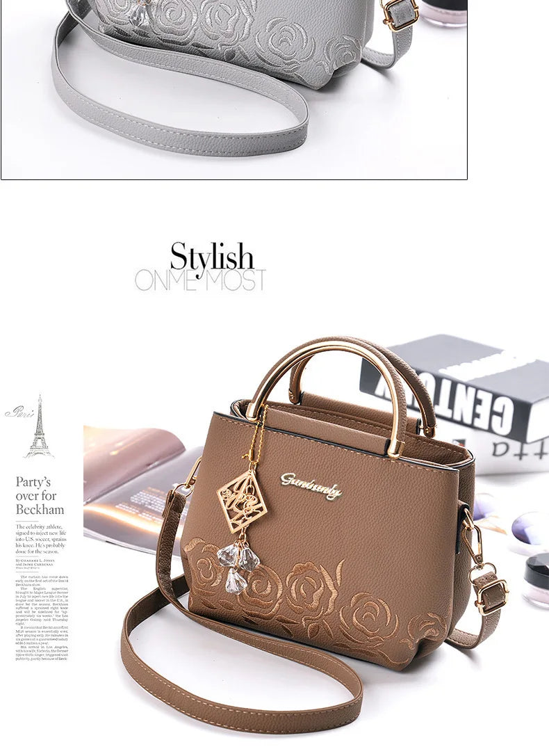 Fashion Brand Women's Bags New Embroidered Handbag Exquisite Ladies Shopping Crossbody Shoulder Bag Tote Bag Small Square Bag
