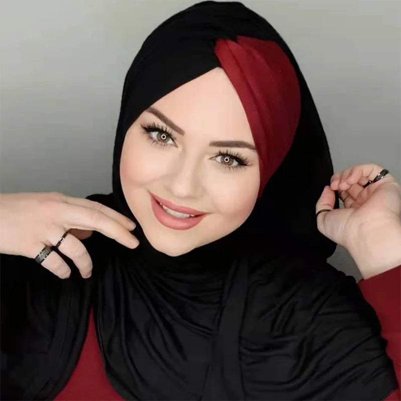 Muslim Modal Scarf Silk Abaya Hijab Islamic Jersey Hijabs For Woman Abayas Dress Turbans Crinkle Turban Instant Arabic Head
