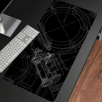 Mechanical Drawing Mouse Pad Gaming Accessory Large HD Mousepad XXL MousePad Natural Rubber Carpet Non-Slip Table Mat Office Rug