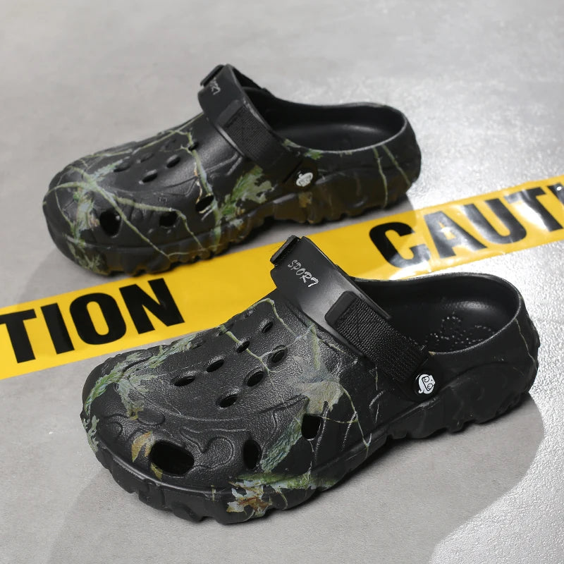 Summer Men Slippers Camouflage Platform Outdoor Clogs Shoe Women Beach Sandals Male Soft EVA Indoor Home Slides Big Size 46 47