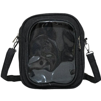 New Denim Ulzzang Ita Bags Female Transparent Badge Doll Show Crossbody Shoulder Bag Individuality Designer 2 Sides Bolso Mujer