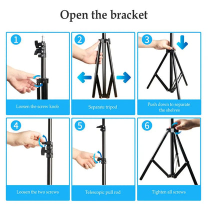 2m Campinglight Stand Folding Telescoping Tripod Adjustable Lightweight Aluminium Floor Lamp Holder Tripod Camping Accessories