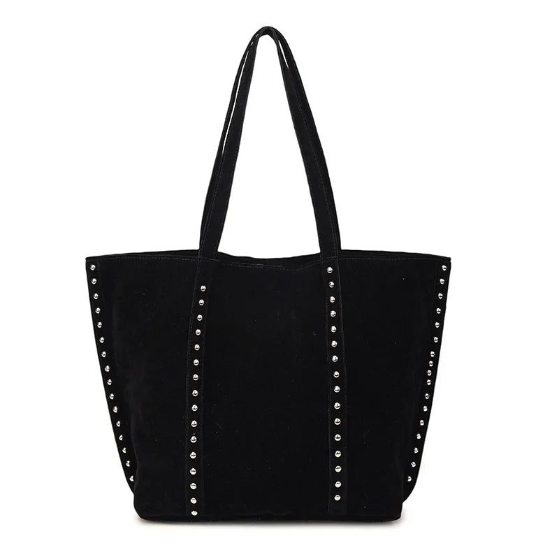 Fashion Microfiber Solid Sewing Shoulder Bags 2025 High Quality Retro Sweet Handbags Brand Sequined Large Capacity Bag for Women