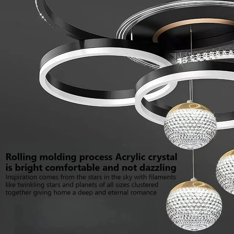 Modern Luxury LED Ceiling Chandeliers Lamps Design Creative Suspension Pendant Lights Home Decor Items Living Room Bedroom Villa