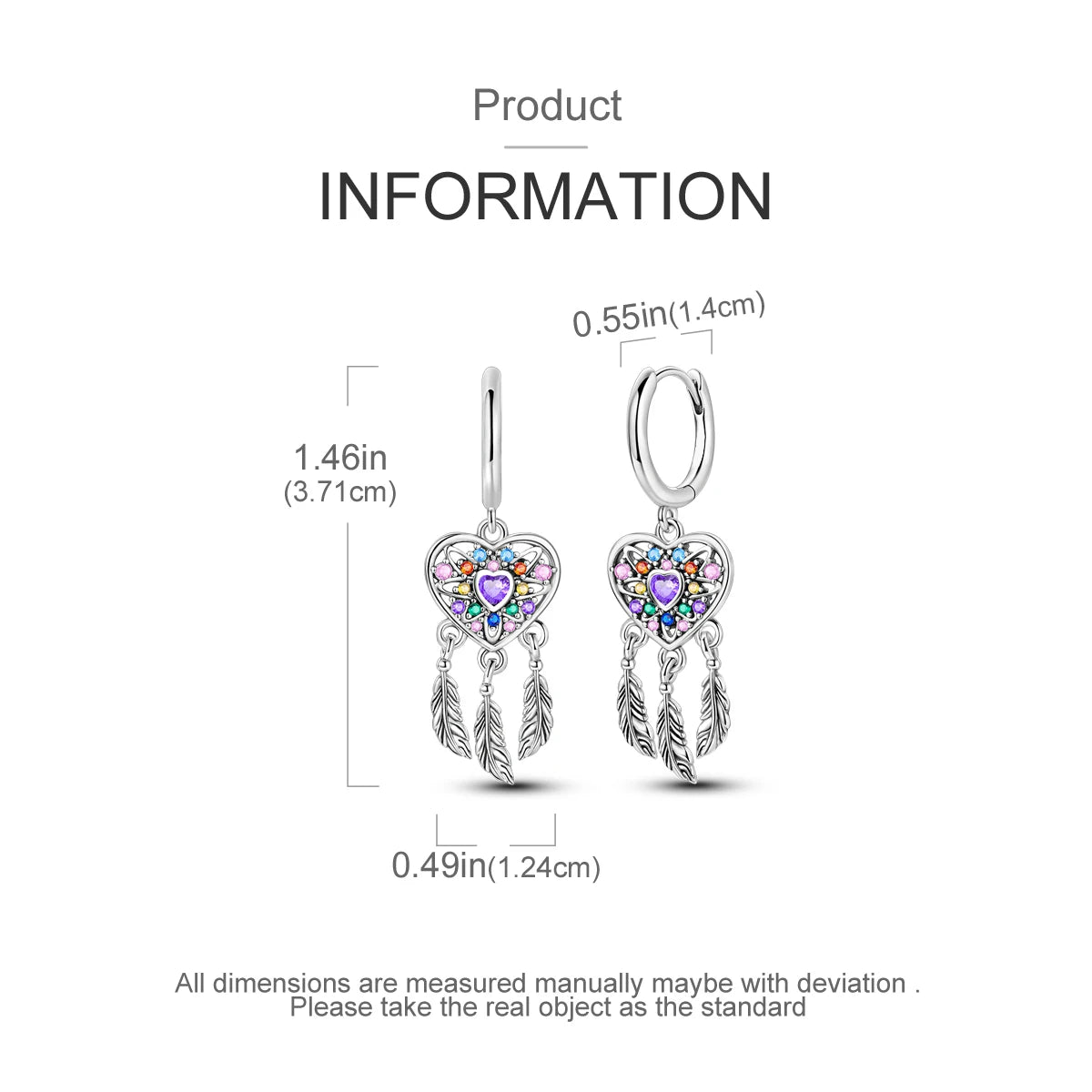 925 Sterling Silver Original Hoop Earring For Woman Luxury  Pendientes Wedding Jewelry Gift