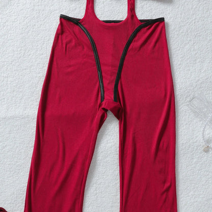 Diccvicc Jumpsuits for Woman Hollow Out Halter Bra Elegant Overalls Extreme Fashion Sexy Intimate Outfits Exotic Female Clothing