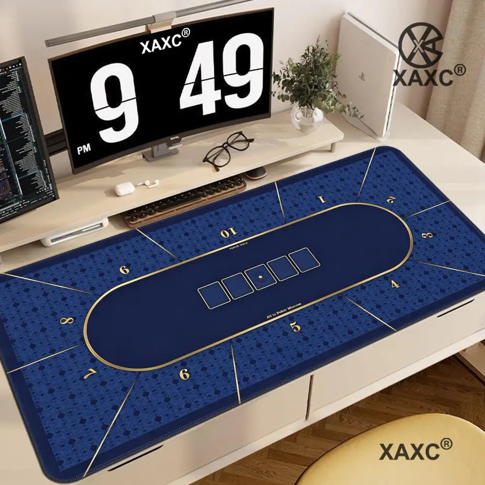 Texas Hold 'Em Poker Design Mouse Pad Desk Mat Gaming Mats Non-Slip Stitched Edge PC Accessories Keyboard Card Mat HYBXXC