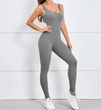 Gym Jumpsuit Woman Padding Sports Overalls for Women Push Up Rompers for Woman Clothes Monos Mujer Gray Coffee Navy Black Red