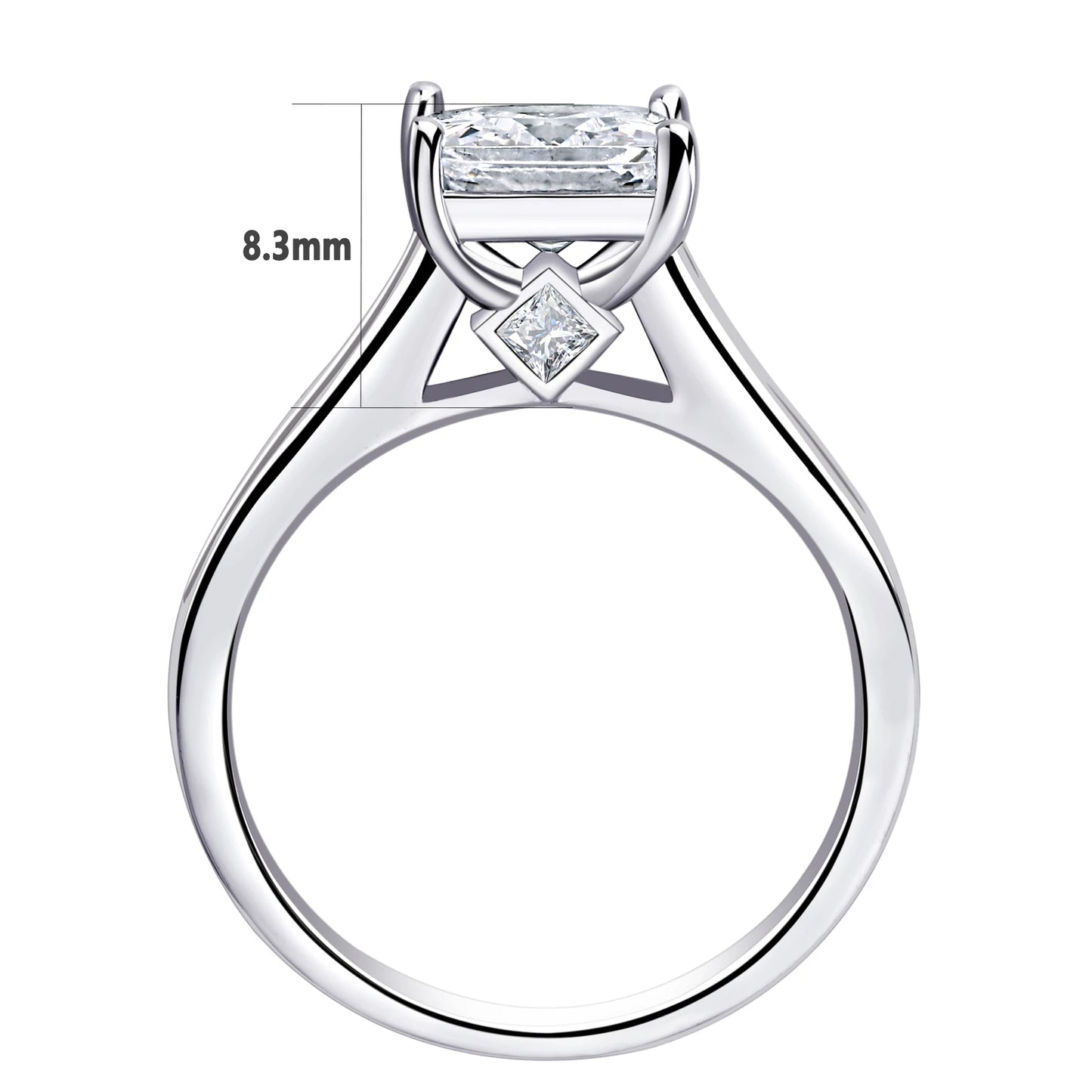 Newshe 2 Pcs GRA Certified Moissanite Princess Cut Wedding Rings Set for Women 925 Sterling Silver Engagement Ring Jewelry