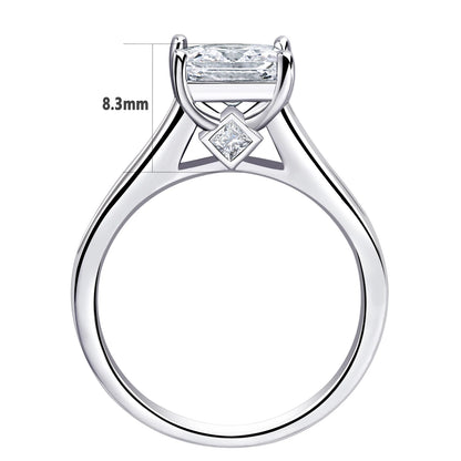 Newshe 2 Pcs GRA Certified Moissanite Princess Cut Wedding Rings Set for Women 925 Sterling Silver Engagement Ring Jewelry