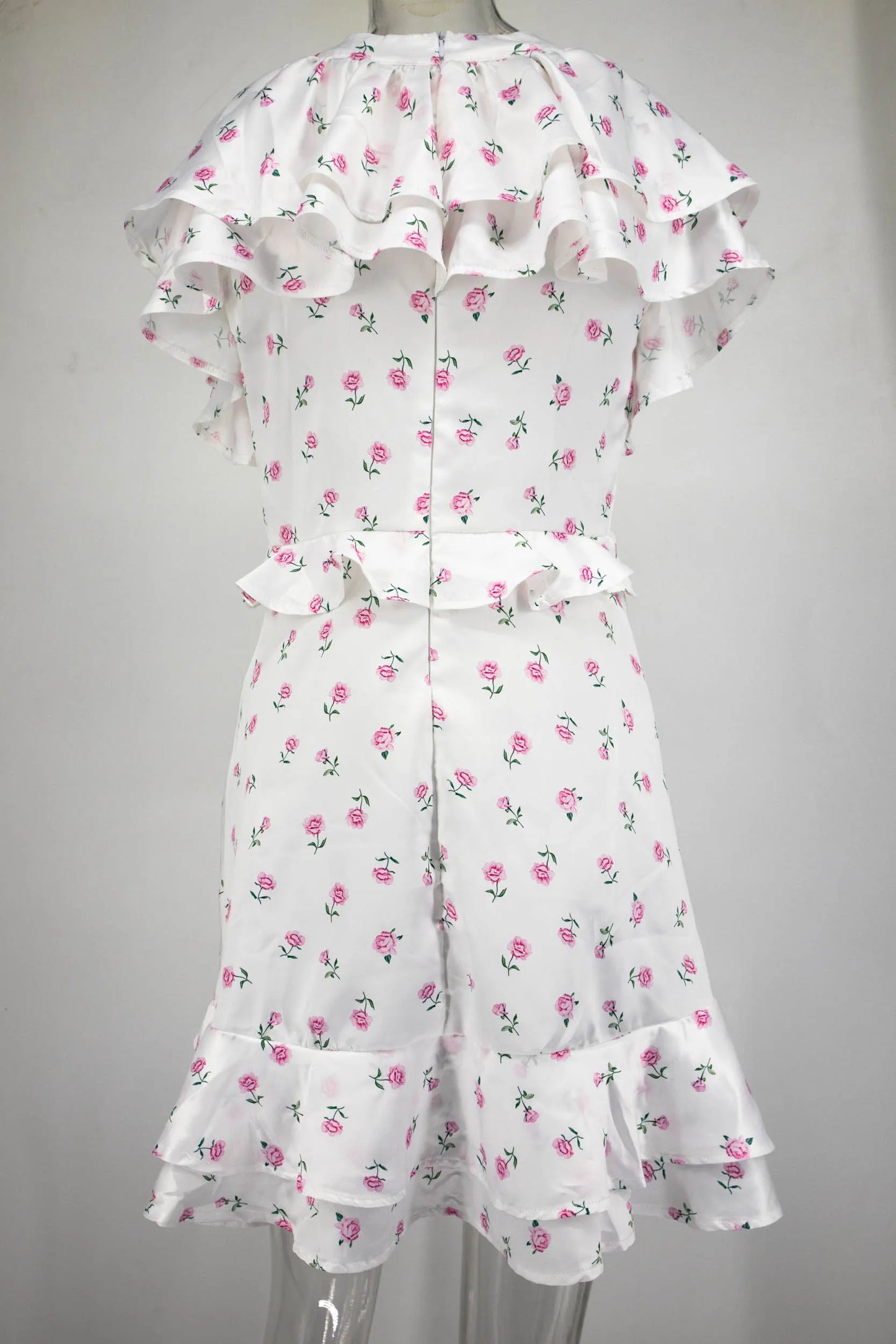 2026 Spring Women's Summer New Ruffled Floral Short Skirt V-neck Pleated Dress Shorts