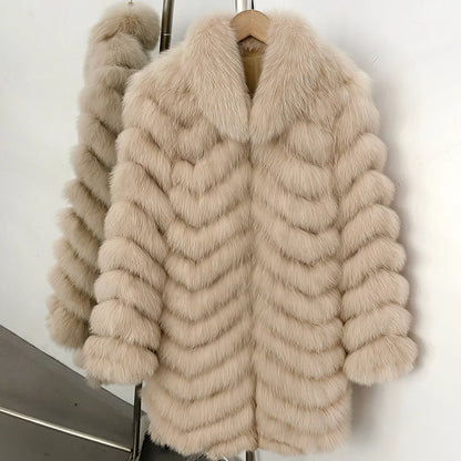 OFTBUY Custom Luxury Long Full Real Fur Coat for Women Streetwear Thick Warm Winter Real Fur Overcoat High-End Custom Outerwear