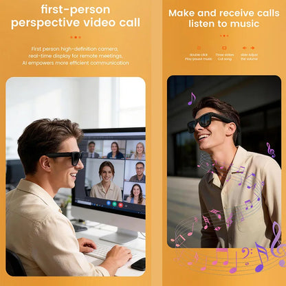 Smart Glasses with EIS Anti-shake 1080P Shooting Real-time Translation of Conversations Photos Long-lasting Music Smart Glasses