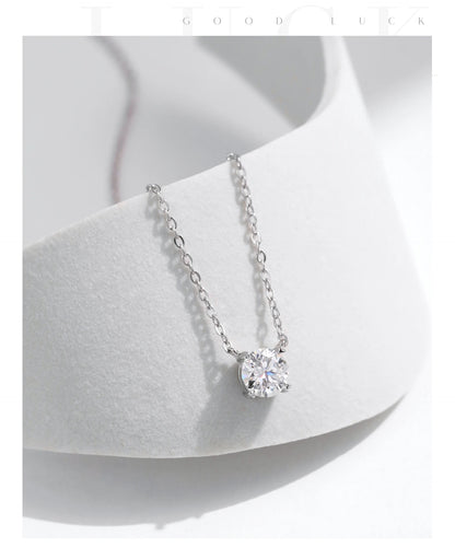 MODIAN Square & Round Halo Moissanite 925 Sterling Silver Pendant Necklace D Color VVS1 Lab Diamond Necklace For Women Jewelry