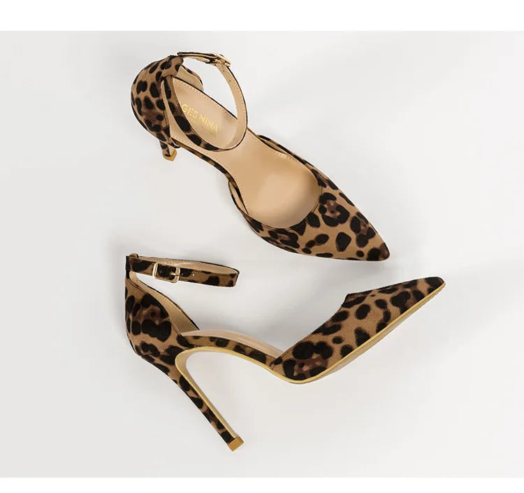 Autumn Sexy Leopard Women Sandals Office Pumps 6cm 8cm 10cm Elegant Office  High Heels Women Pointed Toe Luxury Female Shoes