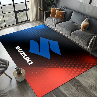 2025 Racing Car S-SUZUKI Logo Motorcycle Carpet Rug for Bedroom Living Room Home Sofa Decoration,kids Play Decor Floor Mat Gift
