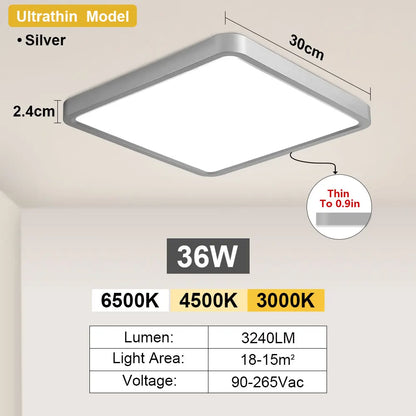 Tuya Smart LED Ceiling Lamp Wood Grain App Voice Control Alexa/Google Remote Control Square Ceiling Lights Living Room