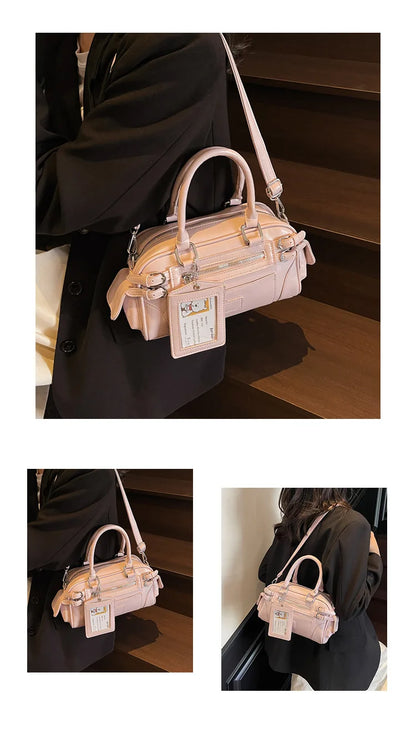Stylish Design Glossy PU Sqeare Shoulder & Crossbody Bags Solid Zipper Hot Trendy Designer Style Handbags for Women 2025 New