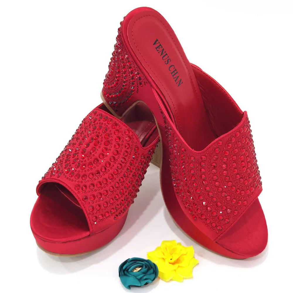2023 Fashion Women Summer Autumn Skid-proof Square Toe Shoes  Heels Italian Woman Wedding for Party Shoes