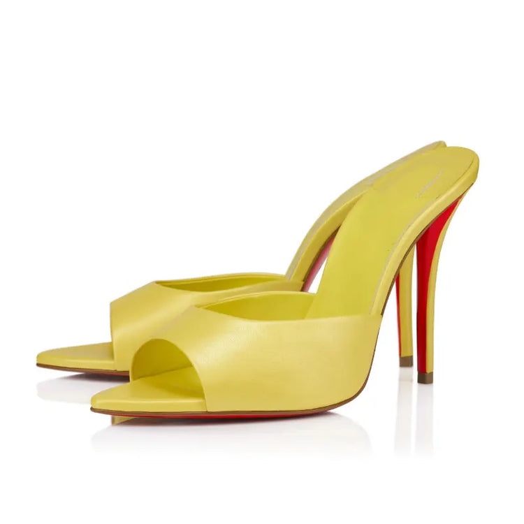 Summer New Women's Pointed Open Toothed Slim Fit High-heeled Slippers, Outdoor Sexy Sandals, Fashionable High-heeled Slippers