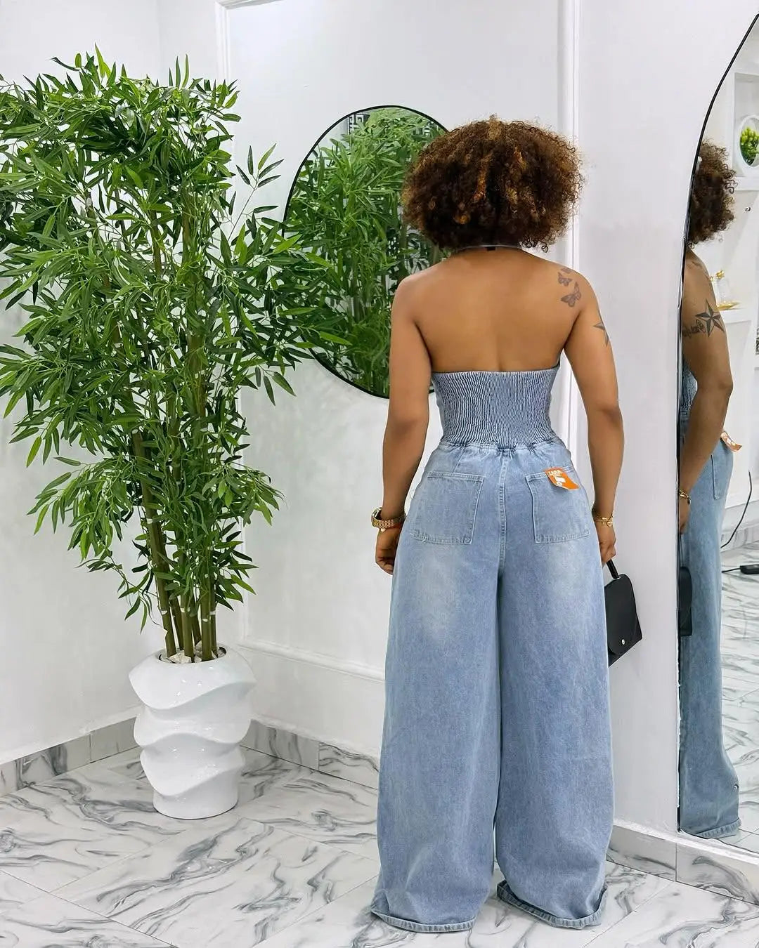 Jumpsuits Women Denim One Piece Sleeveless Overalls Wide Leg Long Pants High Waist Rompers Y2k Streetwear Jumpsuit Summer 2025