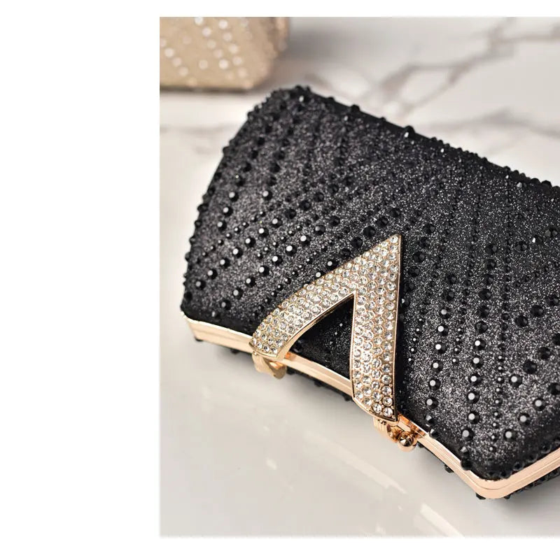 Diamond Silver Shoulder Bags for Women Wedding Inspired Designer Handbags 2026 Luxury Quality V Hasp Rhinestone Crossbody Bags