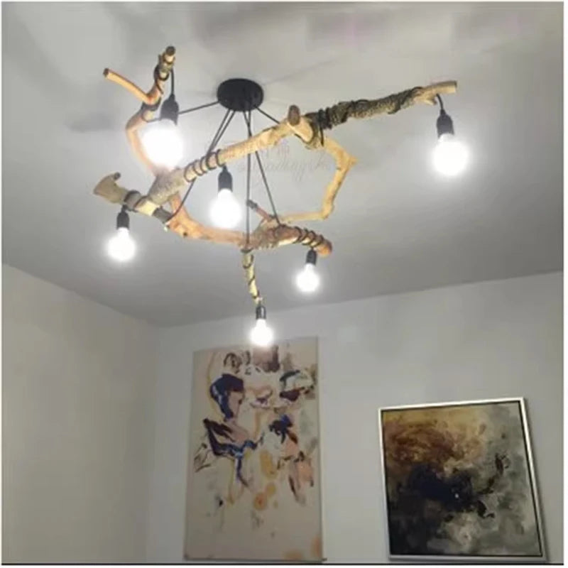 DIY Spider Lights Vintage Chandelier Edison Industrial Hanging Lamp Ceiling Multiple Pendant Light Kitchen Farmhouse Living Room