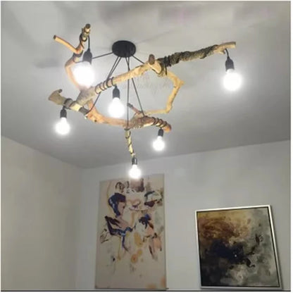 DIY Spider Lights Vintage Chandelier Edison Industrial Hanging Lamp Ceiling Multiple Pendant Light Kitchen Farmhouse Living Room
