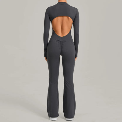 2026 Pad Zipper Long Sleeve Yoga Set Women One Piece Jumpsuit Gym Workout Shorts Fitness Bodysuit Sports Athletic Suit XP358