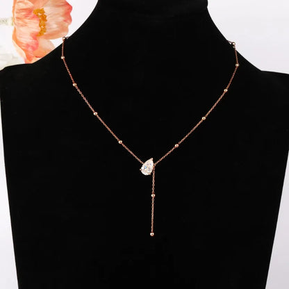 1/2/3CT Moissanite Pendant Necklace for Woman Pear Cut Waterdrop S925 Silver Y-Style Single Diamond Necklace Gift Fine Jewelry