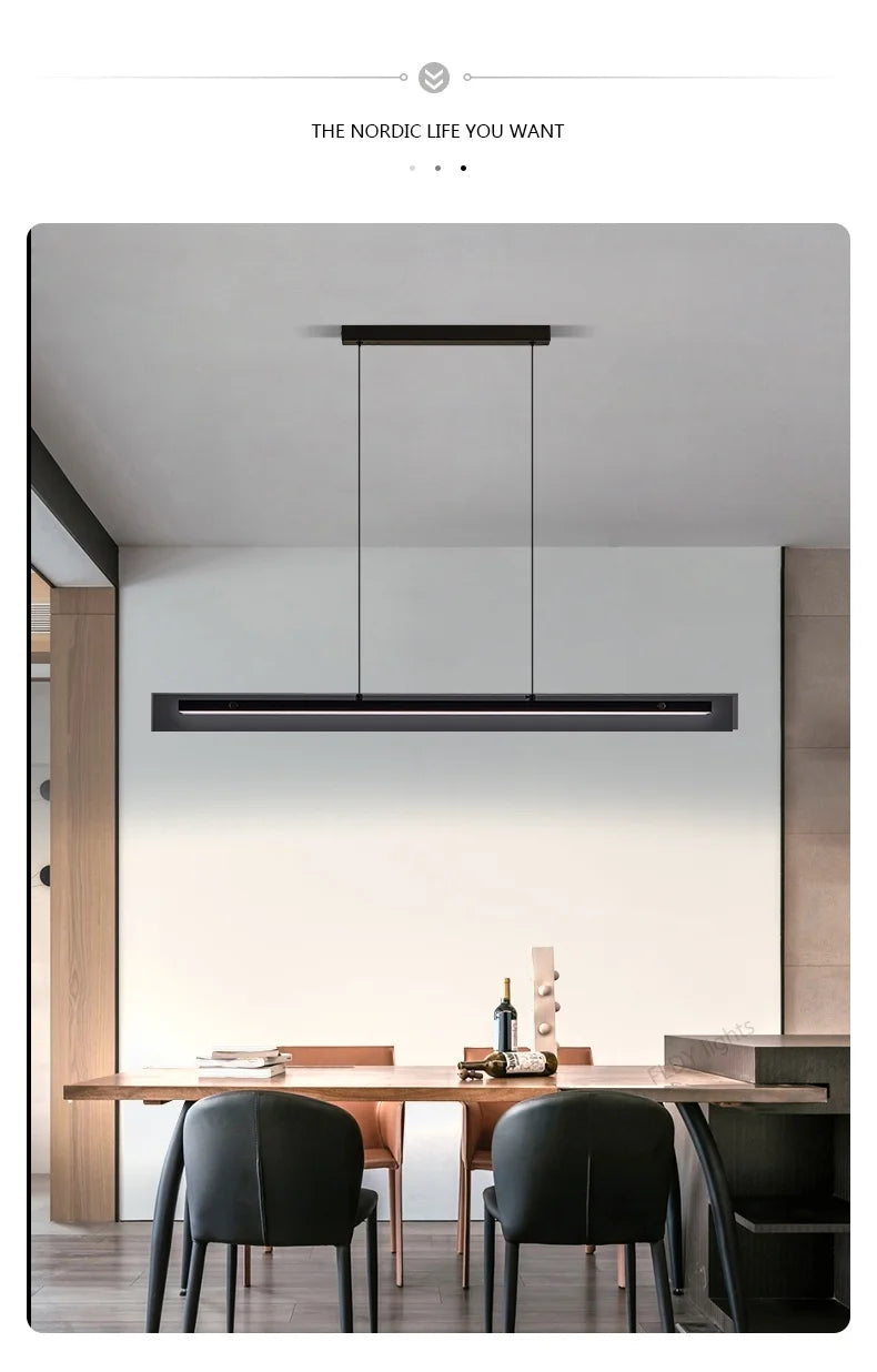 LED Chandelier Pendant lights restaurant lights Nordic modern minimalist office long bar dining room chandeliers kitchen lamps